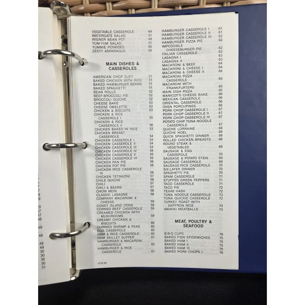 Wilson Christian Academy Cookbook Wilson, North Carolina 1989 3 Ring Binder